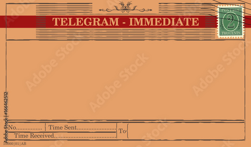 Blank telegram form. Flat vector.