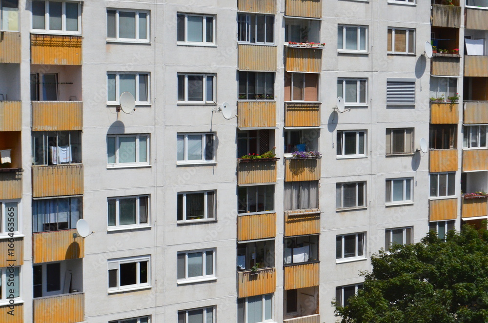 Unrenovated Soviet-era residential high-rise buildings in Petrzalka Bratislava Slovakia Europe