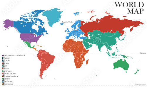 World map, vector