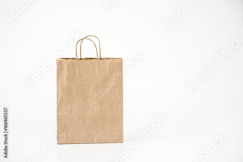 Ecological paper bag on a white background