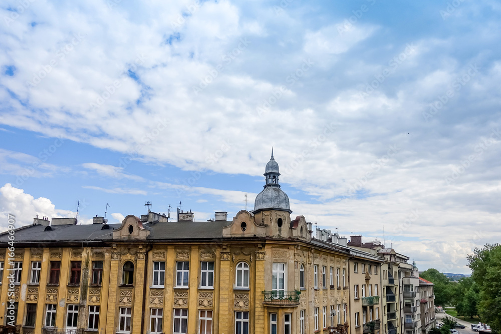antique building view in Krakow, Poland