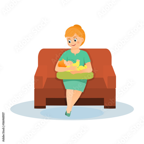 Breastfeeding.Mother and baby