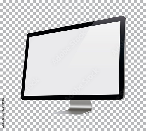 Computer display, monitor, realistic, 3D, isolated - stock vector.