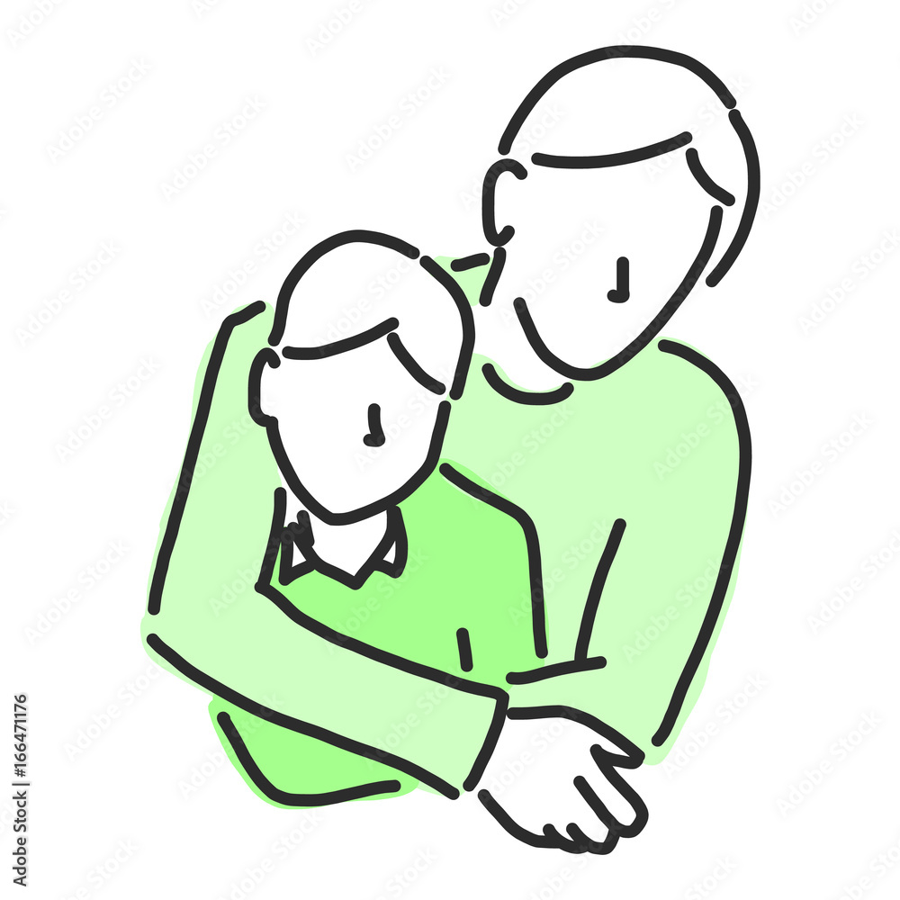 Happy father's day when Daddy and kids play hug and smile together in a happy time with a happy family cool daddy, line drawing vector illustration graphic design Happy father's day when Daddy and kids play hug and smile together in a happy time with a happy family cool daddy, line drawing vector illustration graphic design