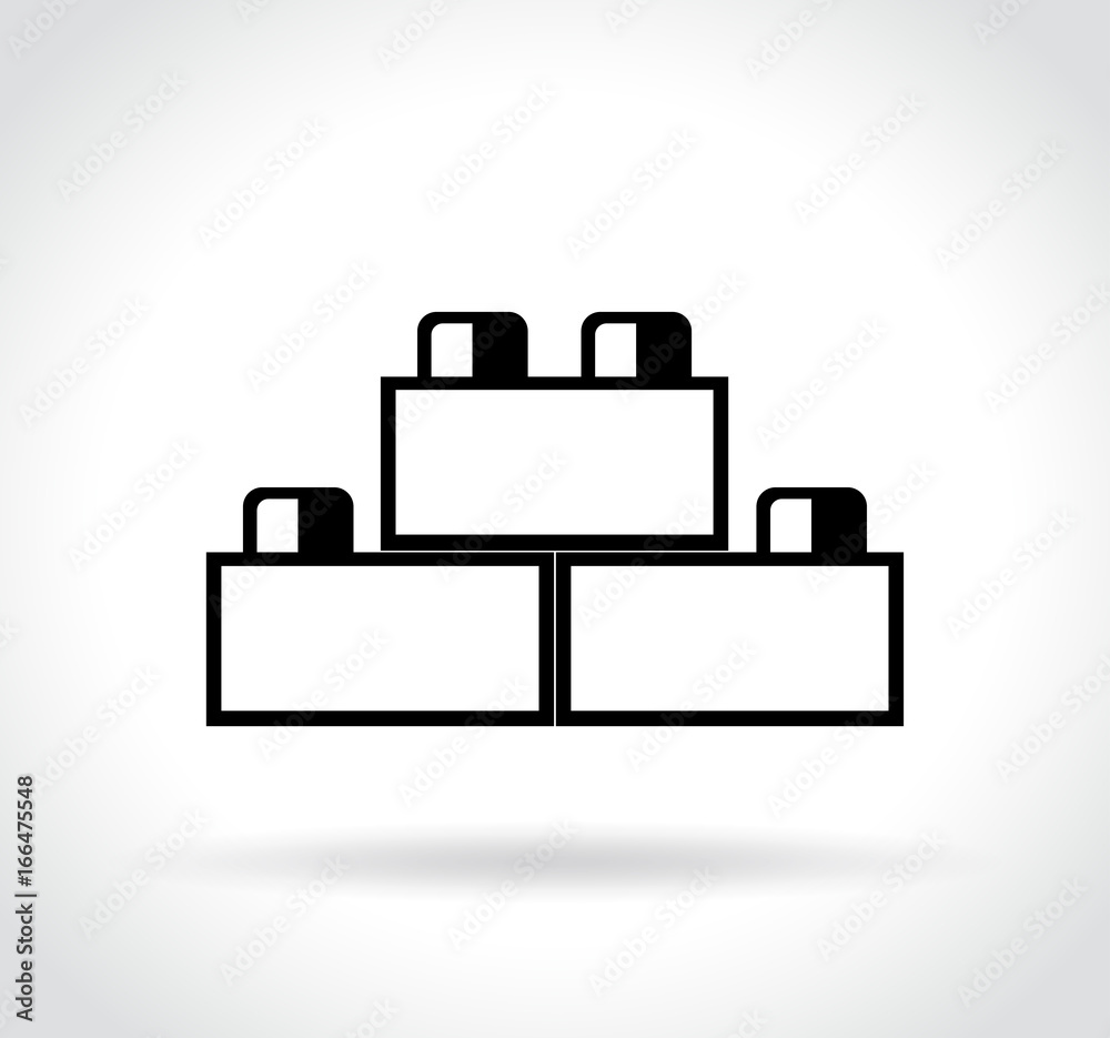 building blocks icon on white background building blocks icon on white background