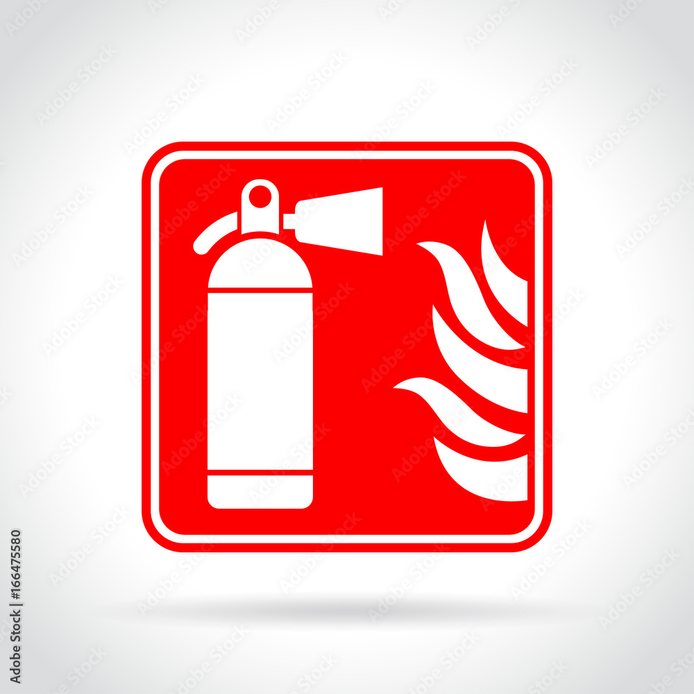 extinguisher red sign on white background extinguisher red sign on white background