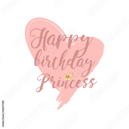 birthday card Design elements for little princess, glamour girl and woman. vector illustration.