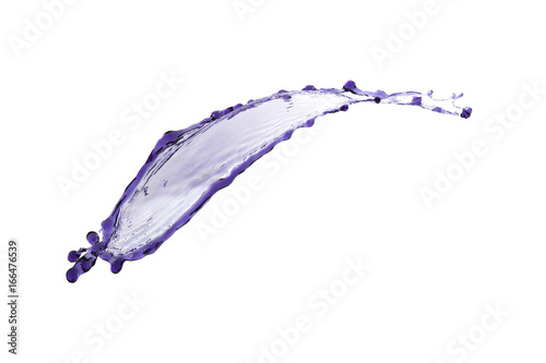 beautiful liquid splash purple color isolated over white backgro