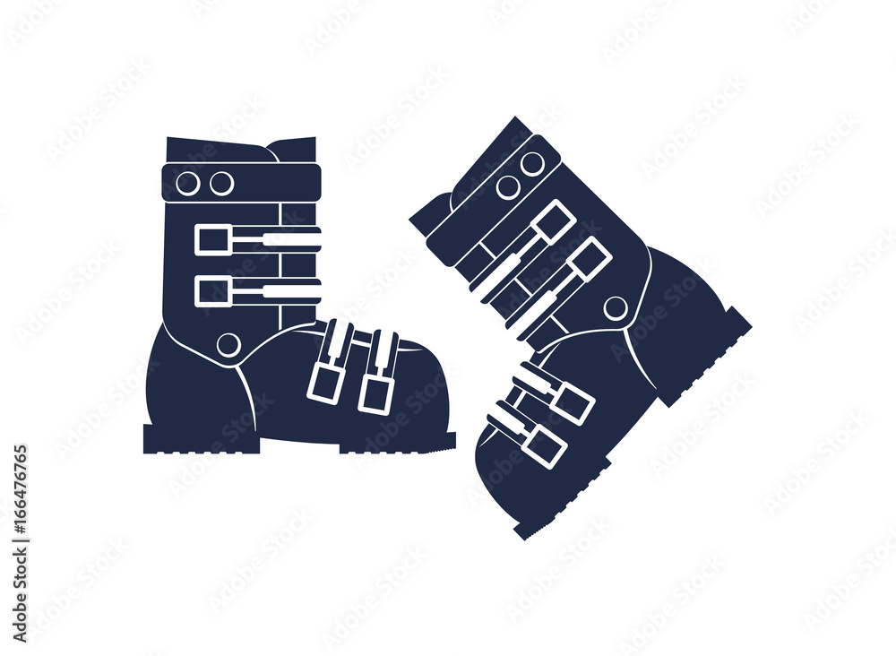 Hiking boots isolated vector icon. Outdoor activity, nature traveling equipment element. Hiking boots isolated vector icon. Outdoor activity, nature traveling equipment element.
