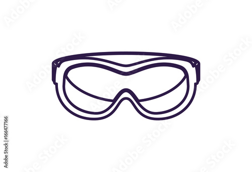 Safety glasses isolated vector icon. Outdoor activity, nature traveling equipment element.