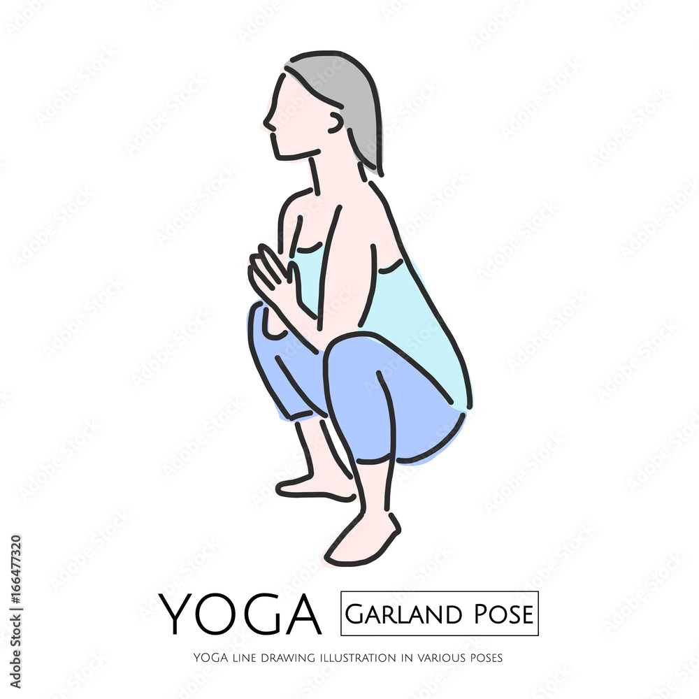 YOGA line drawing illustration, vector illustration graphic design YOGA line drawing illustration, vector illustration graphic design