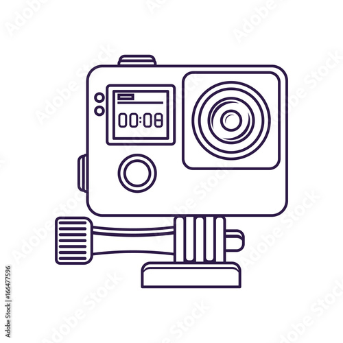 Action video camera isolated vector icon. Outdoor activity, nature traveling equipment element.