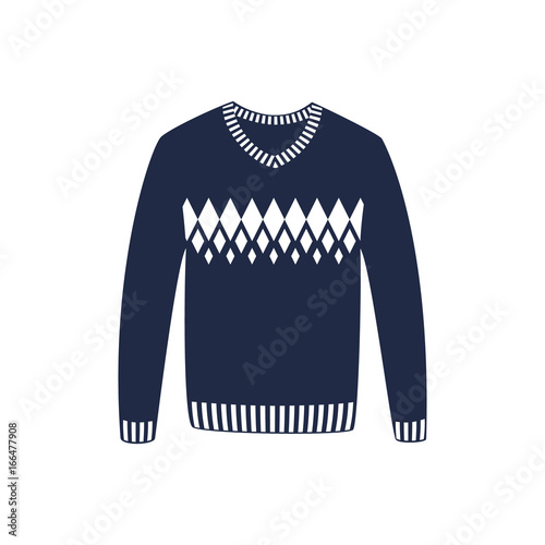Winter sweater isolated vector icon. Outdoor activity, nature traveling equipment element.