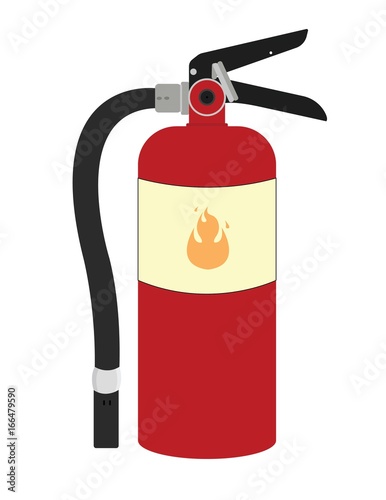 Fire Extinguisher Cartoon Illustration Flat Design