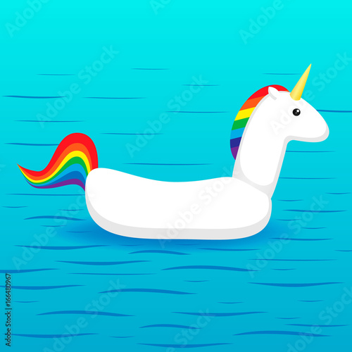 Inflatable unicorn isolated. Magic Beast Toy for swimming. Vector illustration