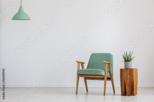 Room with mint lampshade photo