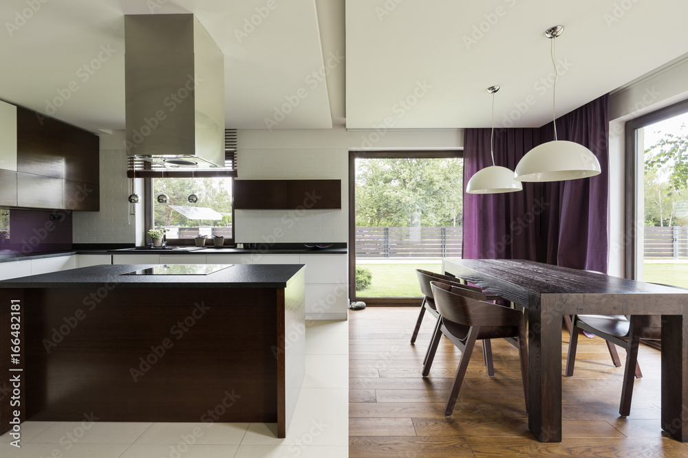 Modern kitchen with steely furniture Modern kitchen with steely furniture