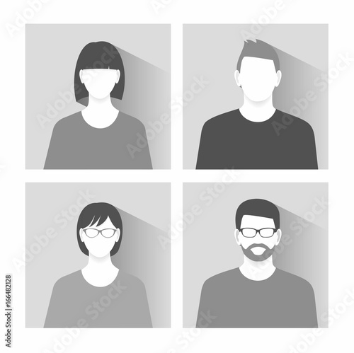 Avatar profile picture icon set including male and female 