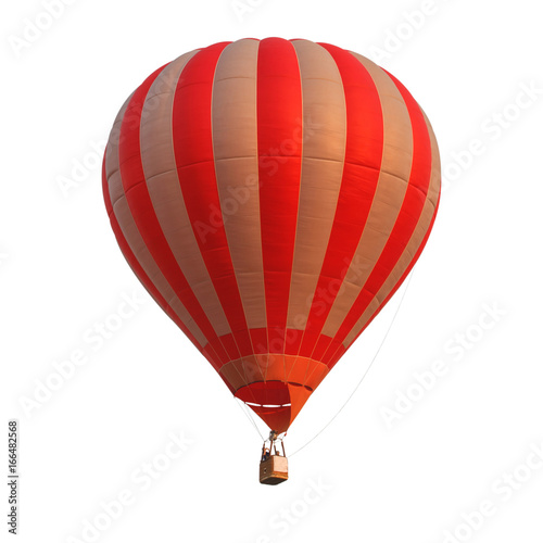 Pilot hot air balloon isolated on white background
