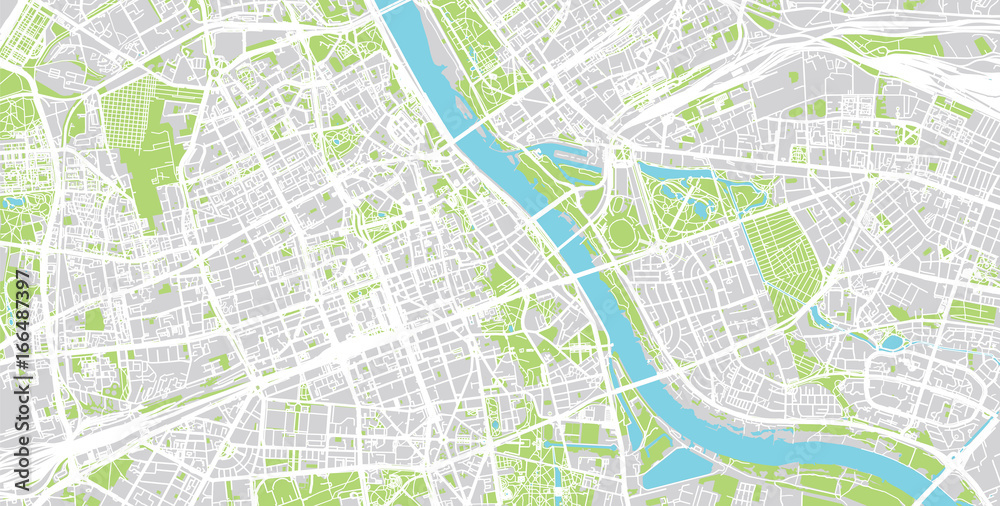 Naklejka Miejska mapa miasta Warszawy