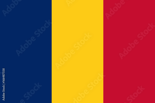 Official vector flag of Chad . Republic of Chad .