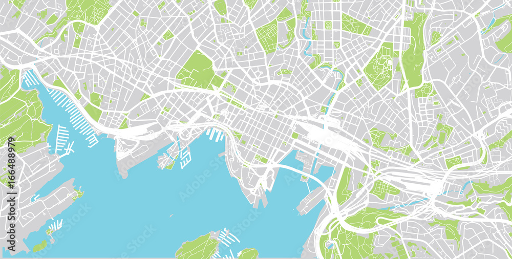 Fototapeta premium Miejska mapa miasta Oslo, Norwegia