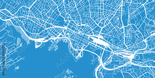 Canvas Print Urban city map of Oslo, Norway