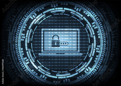 Malware Ransomware virus encrypted files and show key padlock with code on laptop computer on binary code and gear background. Vector illustration cybercrime and cyber security concept.
