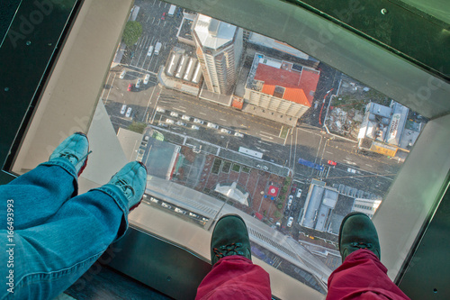 View down from Skytower, Aucklad, New Zealand photo