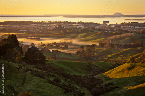 Sunrise from Katikati lokout, North Island of New Zealand