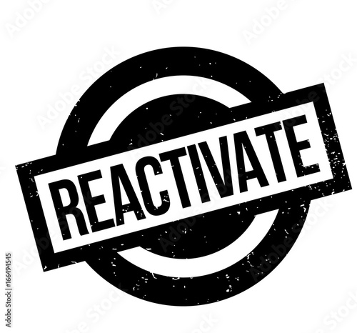 Reactivate rubber stamp. Grunge design with dust scratches. Effects can be easily removed for a clean, crisp look. Color is easily changed.