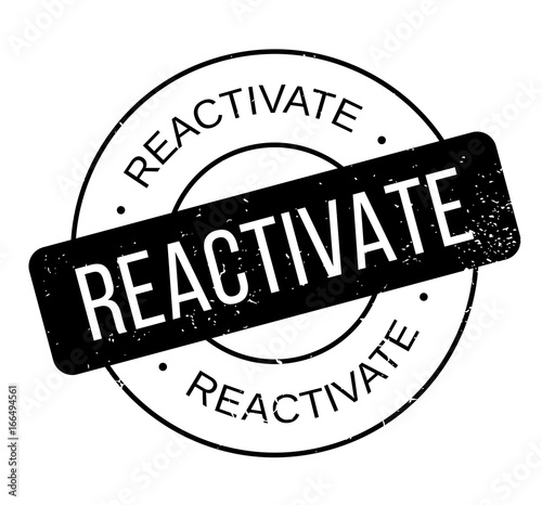 Reactivate rubber stamp. Grunge design with dust scratches. Effects can be easily removed for a clean, crisp look. Color is easily changed.