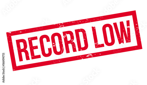 Record Low rubber stamp. Grunge design with dust scratches. Effects can be easily removed for a clean, crisp look. Color is easily changed.