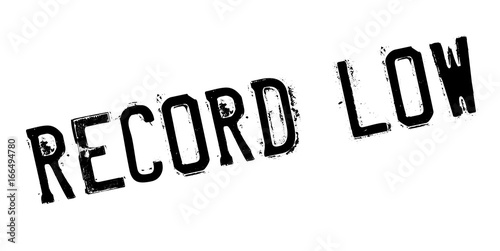 Record Low rubber stamp. Grunge design with dust scratches. Effects can be easily removed for a clean, crisp look. Color is easily changed.