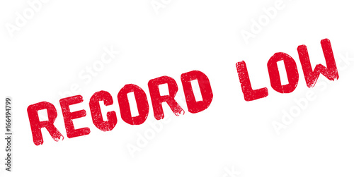 Record Low rubber stamp. Grunge design with dust scratches. Effects can be easily removed for a clean, crisp look. Color is easily changed.