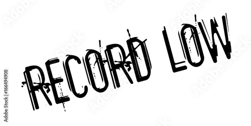 Record Low rubber stamp. Grunge design with dust scratches. Effects can be easily removed for a clean, crisp look. Color is easily changed.