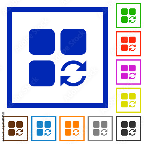 Refresh component flat framed icons