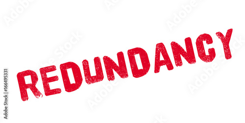 Redundancy rubber stamp. Grunge design with dust scratches. Effects can be easily removed for a clean, crisp look. Color is easily changed.