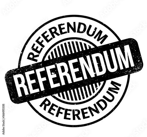 Referendum rubber stamp. Grunge design with dust scratches. Effects can be easily removed for a clean, crisp look. Color is easily changed.