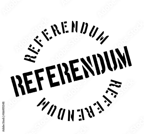 Referendum rubber stamp. Grunge design with dust scratches. Effects can be easily removed for a clean, crisp look. Color is easily changed.
