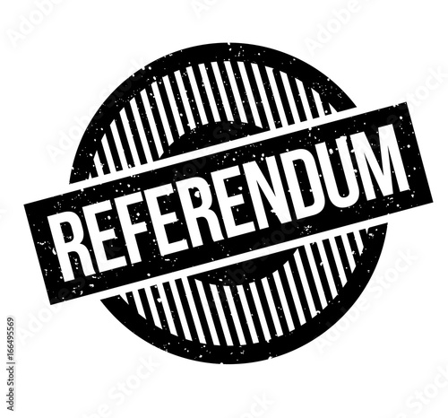 Referendum rubber stamp. Grunge design with dust scratches. Effects can be easily removed for a clean, crisp look. Color is easily changed.