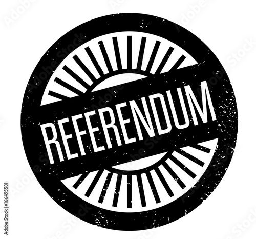 Referendum rubber stamp. Grunge design with dust scratches. Effects can be easily removed for a clean, crisp look. Color is easily changed.