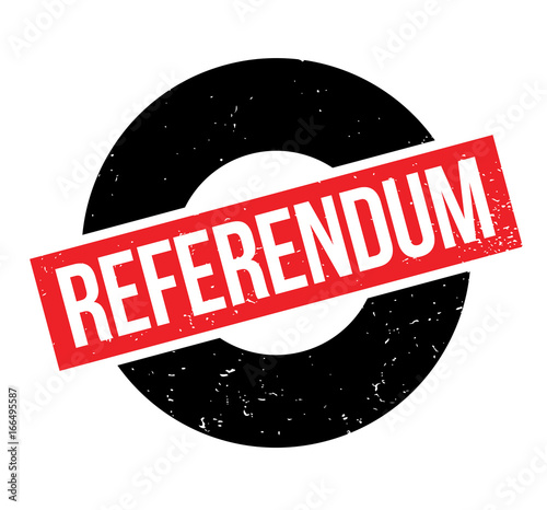 Referendum rubber stamp. Grunge design with dust scratches. Effects can be easily removed for a clean, crisp look. Color is easily changed.
