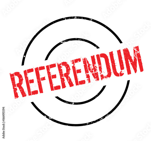 Referendum rubber stamp. Grunge design with dust scratches. Effects can be easily removed for a clean, crisp look. Color is easily changed.