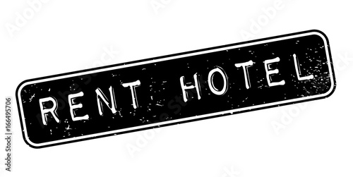Rent Hotel rubber stamp. Grunge design with dust scratches. Effects can be easily removed for a clean, crisp look. Color is easily changed.