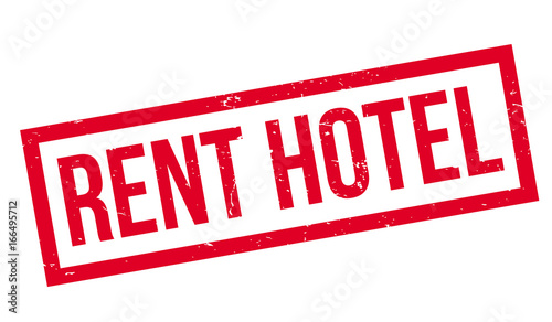 Rent Hotel rubber stamp. Grunge design with dust scratches. Effects can be easily removed for a clean, crisp look. Color is easily changed.