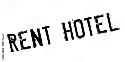 Rent Hotel rubber stamp. Grunge design with dust scratches. Effects can be easily removed for a clean, crisp look. Color is easily changed.
