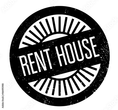 Rent House rubber stamp. Grunge design with dust scratches. Effects can be easily removed for a clean, crisp look. Color is easily changed.