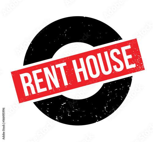 Rent House rubber stamp. Grunge design with dust scratches. Effects can be easily removed for a clean, crisp look. Color is easily changed.