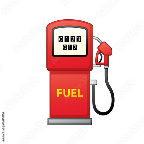 Gas fuel pump vector isolated. Petrol filling station icon.